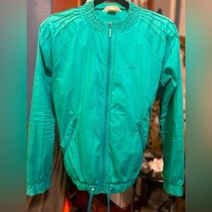 Vintage Adidas windbreaker; Sample; size M; teal/green; excellent condition
